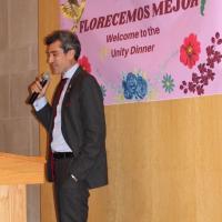 Man speaking into a microphone