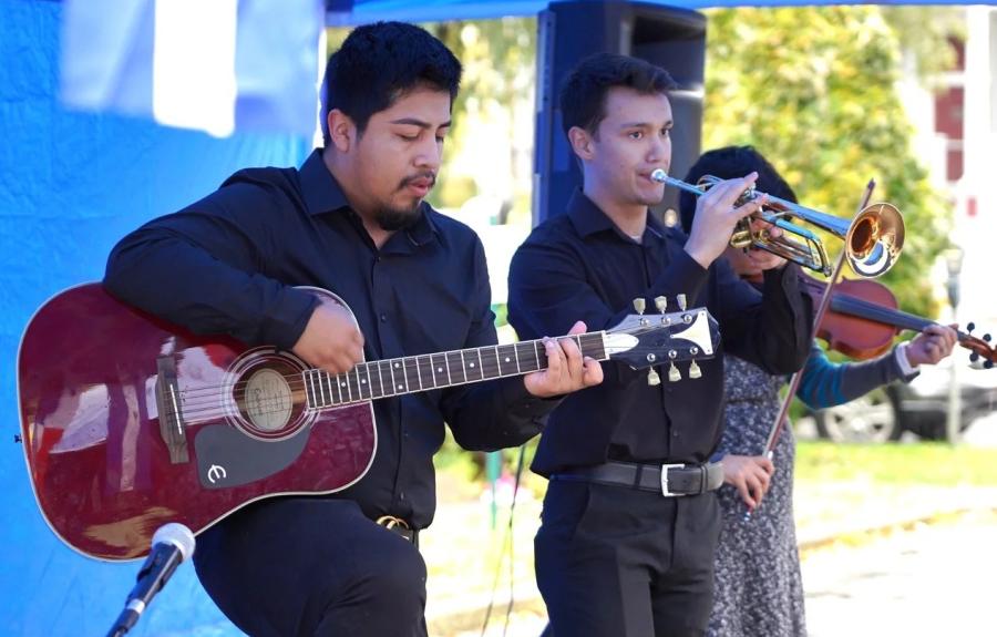 Members of the Mariachi Regional de Cornell playing at the 2024 Annual Heritage Fiesta