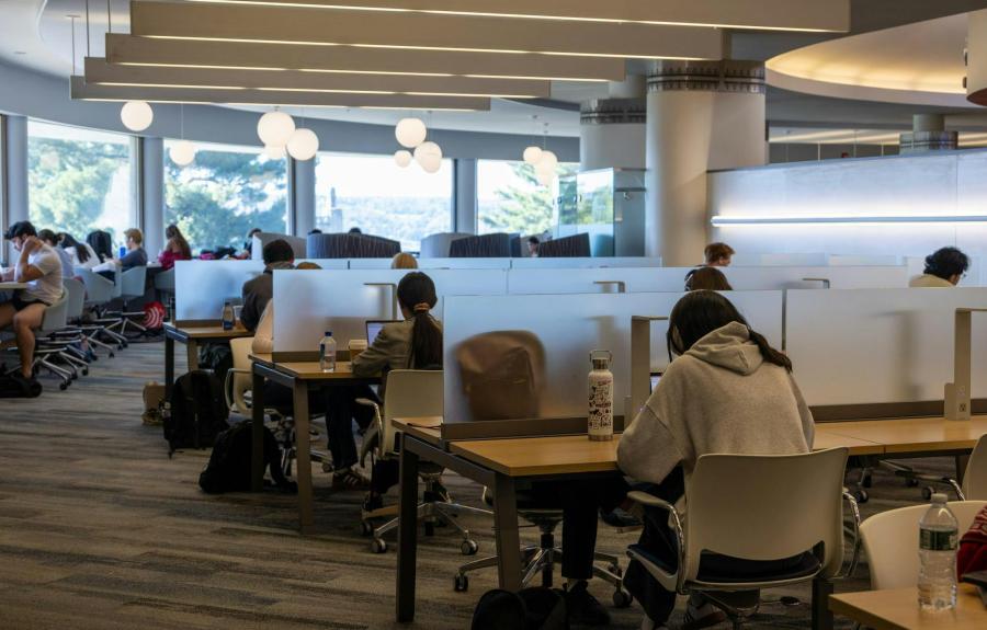 Students in library desks