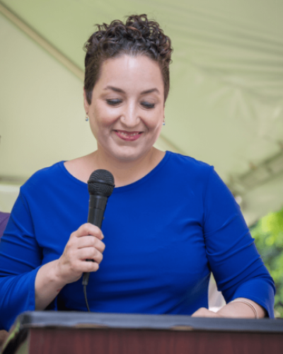 Picture of Associate Professor Ella Diaz at LSP commencement ceremony