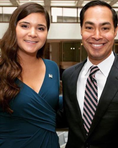 Picture of Fierro with former Department of Housing and Urban Development Secretary Julian Castro