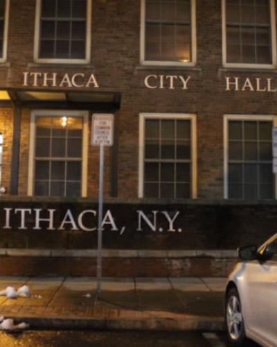 Picture of protest of ICE arrest in Ithaca