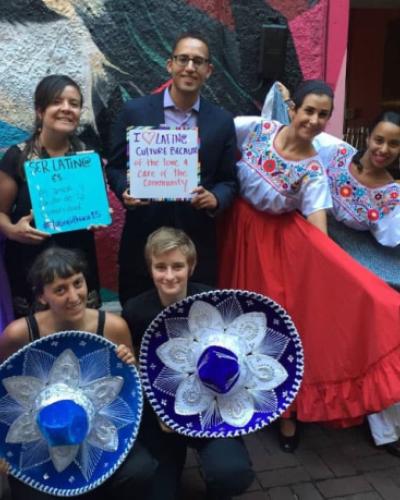 Picture of community members celebrating Latinx Heritage Month