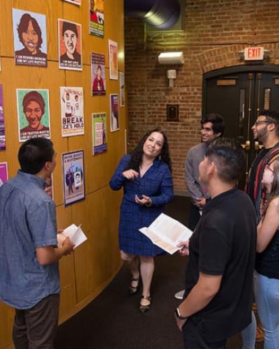 Picture of Associate Professor Ella Diaz and students