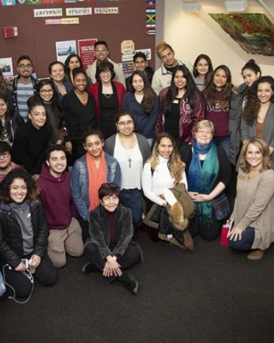 Cornell University President Martha E. Pollack and Latina/o Studies faculty and staff