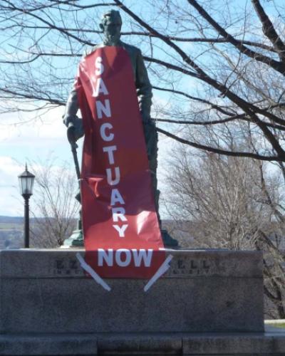 Picture of statue on Arts Quad