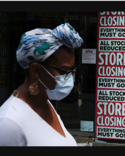 Woman using a mask