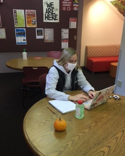 Student in LSP resource room
