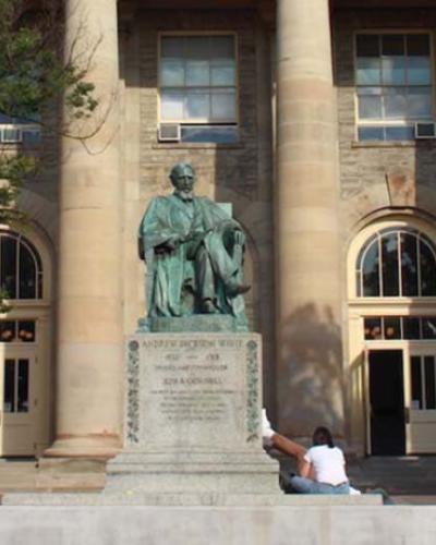Picture of statue on arts quad