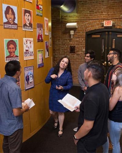 Picture of Associate Professor Ella Diaz and students