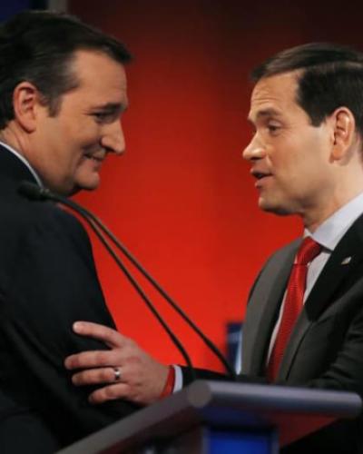 Picture of Presidential candidates at debate