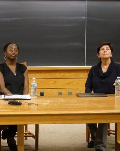 Picture of student and faculty member at Cornell University