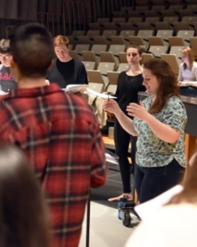 Picture of students in West Side Story musical